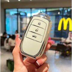 トヨタ スマートキーケース TPU キーカバー ホワイト 3ボタン ハリアー プリウス 60系