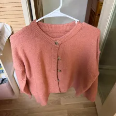 ピンク 分厚い カーディガン