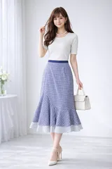 【未使用級】【参考価格57.200円】FOXEY NEWYORK 40295 /フォクシーニューヨーク38 ネイビー スカート グレースフルペタル