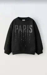 ザラキッズ PARIS ストラス スウェットシャツ 6-7y 新品