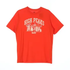 新品 M LEVI'S(リーバイス) レッド グラフィック プリント 半袖 Tシャツ