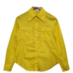 JPN 黄色 レトロ シャツ XS ヴィンテージ