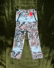 32 ディーゼル オプティカル グラフィック エンブロイダリー ロゴ ブーツカット パンツ ブルー