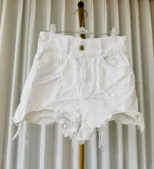デニム ショートパンツ 白 (S)