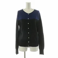 ポールスミス ブラック Paul Smith BLACK カーディガン ニット 薄手 長袖 バイカラー M ブラック ネイビー CKRPMNM0305 /NQ ■GY14