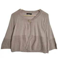 MICHEL KLEIN ミシェルクラン ワンボタン ミニ カーディガン M レディース ボレロ