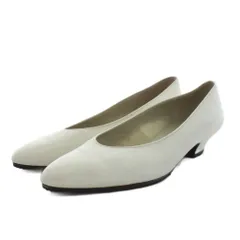 イヴサンローラン YVES SAINT LAURENT パンプス アーモンドトゥ ヒール レザー 35.5 白 ホワイト /AN21