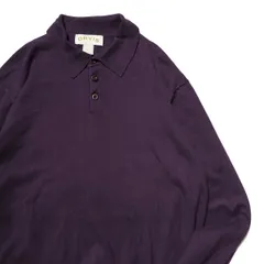 90's 00's オービス ORVIS コットン×シルク×カシミア ポロニット セーター 紫 (L) パープル 無地 90年代 00年代 旧タグ オールド アメリカ古着 USED ビンテージ ヴィンテージのサムネイル