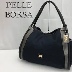 PELLE BORSA ペレボルサ ハンドバッグ　トートバッグ  ネイビー  ユニセックス 鞄