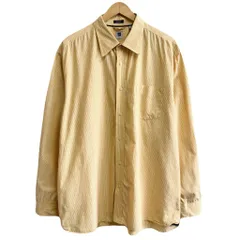 GAP ギャップ CLASSIC コットンシャツ ストライプ ポケット付き 長袖シャツ イエロー×オレンジ×ブラウン XLサイズ No.P106