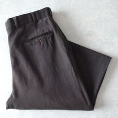 ■古着 Brooks Brothers ブルックスブラザーズ スラックスパンツ 2タック ダークブラウン 焦茶 実寸W32L30【L5828】