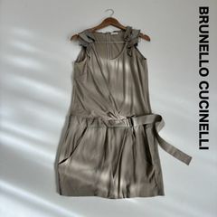 ブルネロクチネリ】ドッキング シャツ ベルト ベスト 異素材 