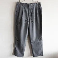 【シルエット抜群】LANDS'END【2タック スラックス】33 グレー ウール パンツ ランズエンド 26030698のサムネイル