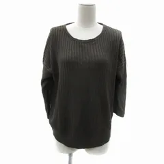 セオリーリュクス theory luxe ニット カットソー 長袖 ラウンドネック 麻 リネン 38 M カーキ /YS15