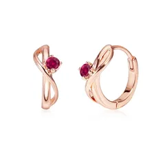 FH.bird ルビー ピアス フープ レディース 人気 7月誕生石 金属アレルギー対応 ピアス リング つけっぱなし 小さめ おしゃれ 普段使い シンプル 誕生日 記念日 プレゼント 20代 30代 40代 母の日 プレゼント 母の日 ギフト 入学式 卒 1