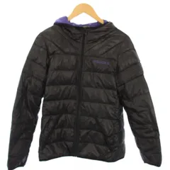 アディダス adidas ジャケット 上着 L 黒 紫 長袖 フード付き キルティング /NS