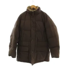 クロコダイル CROCODILE ダウンコート LL ブラウン スタンドカラー ファー付き /JP