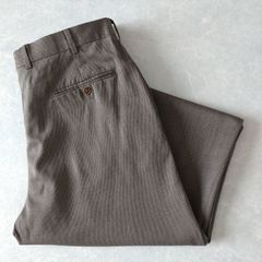 ■古着 Brooks Brothers 346 ブルックスブラザーズ スラックスパンツ 2タック カーキ系 実寸W36L30【L5829】