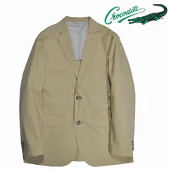 クロコダイルテーラードジャケット 再生繊維 スムース綿リネン麻混 軽量ブレザー 春夏物  　 LLサイズ　1ベージュ