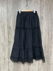 samansa MOS2 サマンサモスモス レース マキシ ロング スカート sizeF/黒 ■■ レディース
