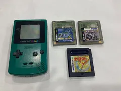 【ジャンク品】ゲームボーイカラー本体　グリーン　ソフト3本