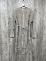 nano universe ナノユニバース 楊柳 ワンピース シャツ ノーカラー ブラウス シャツ sizeF/ベージュ ■◇ レディース