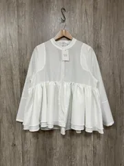 美品 O.S.K タグ付き ギャザー ペプラム フリル ブラウス シャツ sizeM/白 ■◇ レディース