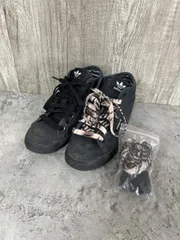adidas originals アディダスオリジナルス インヒール 厚底 紐 2ＷＡＹ ハイカット スニーカー size23.5ｃｍ/黒 ■■ レディース