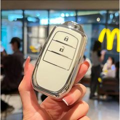 トヨタ スマートキーケース TPU キーカバー ホワイト 2ボタン ハリアー プリウス 60系