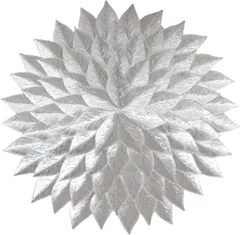 Miaomyao ランチョンマット テーブルマット テーブルクロス 撥水 防水 洗える 敷物 食卓 花型 北欧風 (シルバー,  38 x 38 cm)