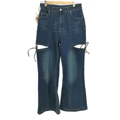 ユーズドフルギ USED古着 サイドスリットストレッチフレアデニムパンツ レディース JPN：L 