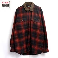 00s REDHEAD オンブレチェック柄 ヘビーネル 長袖シャツ メンズ 表記Lサイズ