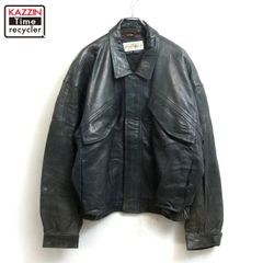サルヴァトーレ フェラガモ レザーブルゾン ブラック イタリア製 90s頃