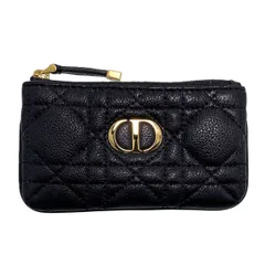 Dior ディオール カロ コインケース キーケース S5158UWHC レディース レザー ブラック ゴールド金具 中古