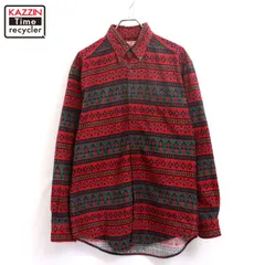 90s USA製 vintage WOOLRICH ネイティブ柄 ボタンダウン シャモアクロス 長袖シャツ メンズ 表記Mサイズ