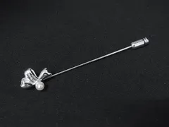 ■新品■未使用■ TASAKI タサキ PASONA パソナ 本真珠 アコヤ真珠 パール 約4mm SV925 ピンバッジ ピンブローチ シルバー系 BT1878のサムネイル