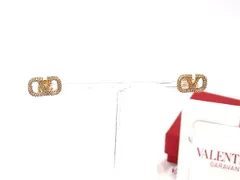 ■新品同様■ VALENTINO GARAVANI ヴァレンティノ ガラヴァーニ ラインストーン ピアス アクセサリー レディース ゴールド系 FV8229