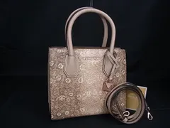 ■新品■未使用■ MICHAEL KORS マイケルコース Mercer  リザード型押しレザー 2WAY ハンドバッグ ショルダー ブラウン系 FW1026