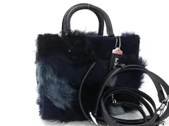■新品■未使用■ COACH コーチ  CM570 ローグ 25 ファー×ボア パッチワーク 3WAY クロスボディ ハンドバッグ ショルダー FT8692