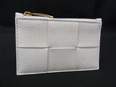 ■新品同様■ BOTTEGA VENETA ボッテガヴェネタ マキシイントレチャート カセット レザー コインケース 小銭入れ ホワイト系 HA0003