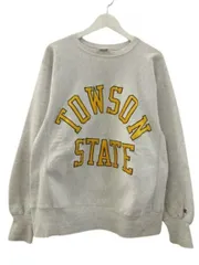 チャンピオン CHAMPION 90s 刺繍タグ リバースウィーブ スウェット TOWSON カレッジ ワッペンロゴ USA製 ヴィンテージ グレー L