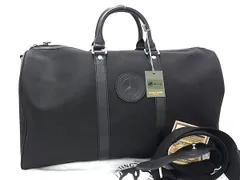 ■新品同様■ HUNTING WORLD ハンティングワールド メルセデスベンツ コラボ ナイロン×レザー ボストンバッグ ブラック系 BS3985