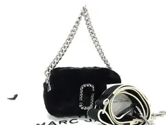 ■新品同様■ MARC JACOBS マークジェイコブス ザ プラッシュ スナップショット ファー×レザー ショルダーバッグ ブラック系 HA1233のサムネイル