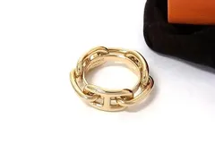 ■美品■ HERMES エルメスシェーヌダンクル ルカデ レガート スカーフリング スカーフ留め シャンパンゴールド系 HA1603