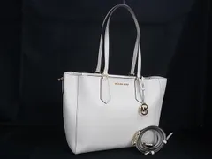■新品同様■ MICHAEL KORS マイケルコース キンバリー レザー ポーチ付き ハンドバッグ トート ショルダー アイボリー系 GA9297