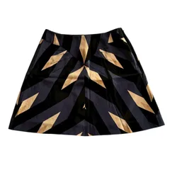 MARC BY MARC JACOBS マークバイマークジェイコブス 膝上スカート 黒系 青系 幾何学総柄 レディース サイズ0 XSサイズのサムネイル
