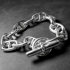 メキシカン VINTAGE ブレスレット アンカーチェーン S925刻印 シルバー シルバー925 メンズ レディース ユニセックス Tバー トグル 重厚感 ギフト マンテル クリスマス プレゼント ヴィンテージ 太めチェーン おしゃれ ファッション 金アレ