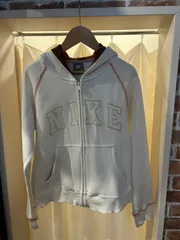 A-1786 ナイキ NIKE パーカー トレーナー スウェット ジップアップ ホワイト オレンジ サイズM