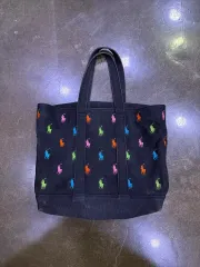 ポロラルフローレン カラフル ポニー 刺繍 キャンバス トートバッグ