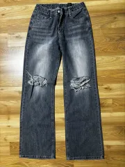 グレー 破れたジーンズ 出品